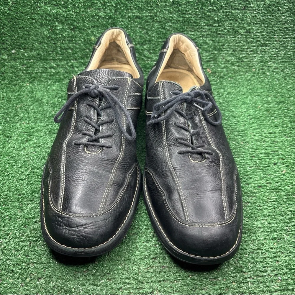 Johnson & Murphy 12 M Black Sheepskin Oxford Lace Up‎ Comfortable Dress Shoes